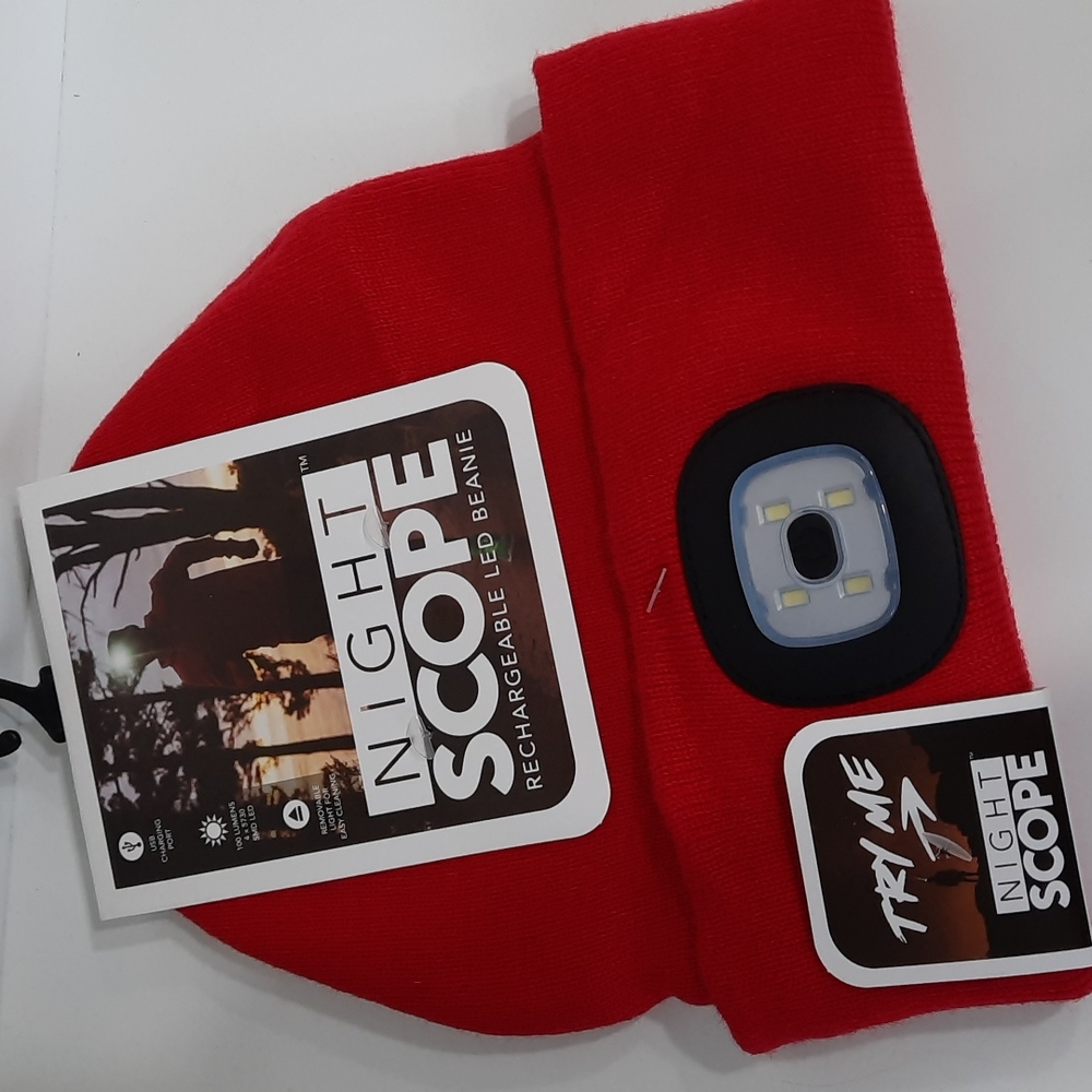 Night Scope Knit Beanie Hat Cap Headwear USB Rechargeable LED Light Unisex